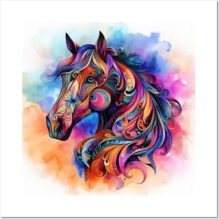 Psychedelic imagery of a horse Posters and Art